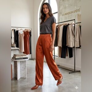 NWT Entro Rust Wide Leg Pants Very Rich